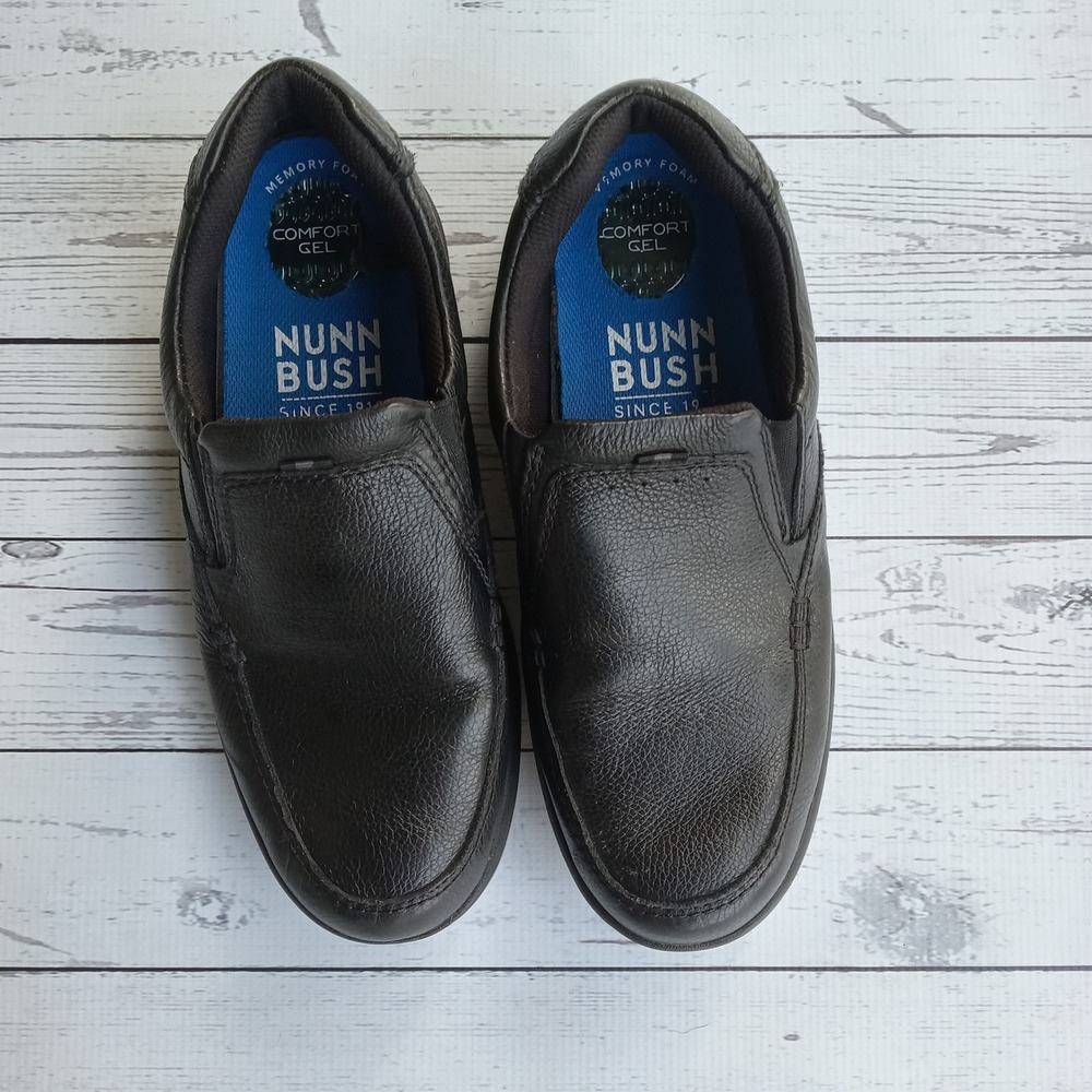 Nunn Bush Mens Leather‎ Slip On Loafers Memory Foam Comfort Casual Dress Shoes 9